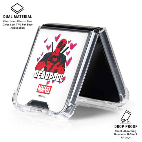 Marvel Deadpool Legacy Deadpool Love Galaxy Z Flip6 Clear Case